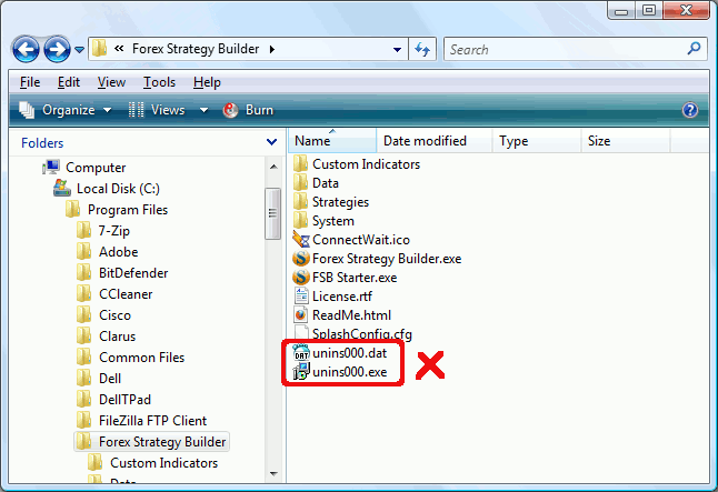 Forex Strategy Builder folder