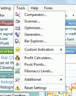 Tools Menu